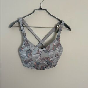Victoria's Secret Pink Gray Bra with Butterfly Print Womens Medium sports bra